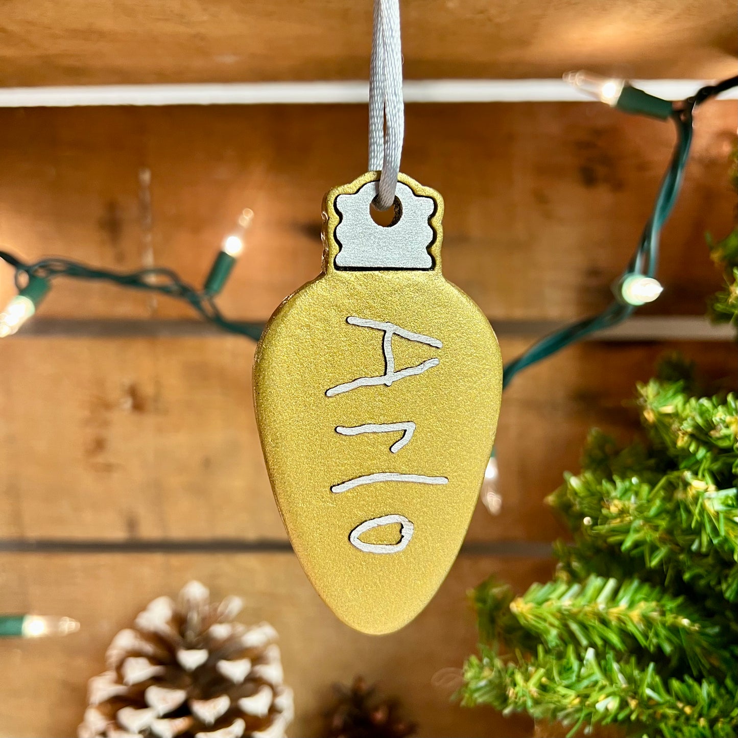 Personalized Kids Handwriting Lightbulb Ornament