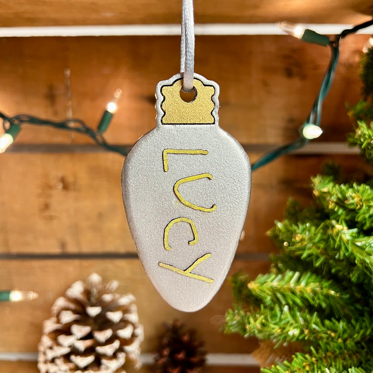 Personalized Kids Handwriting Lightbulb Ornament