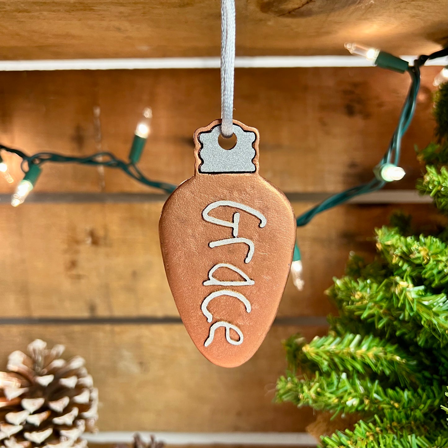 Personalized Kids Handwriting Lightbulb Ornament