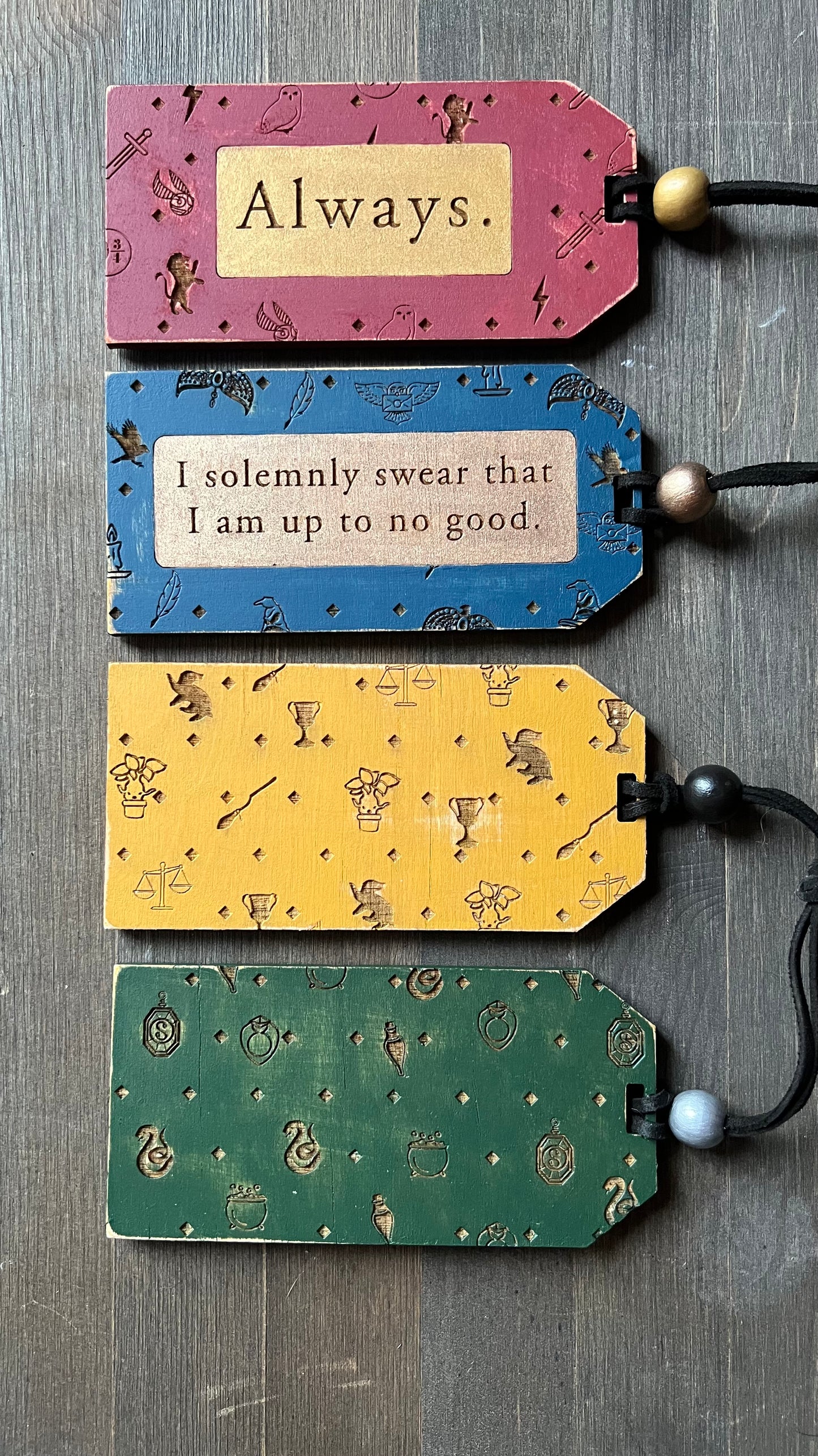 Harry Potter Hogwarts House Stocking Tag Ornaments