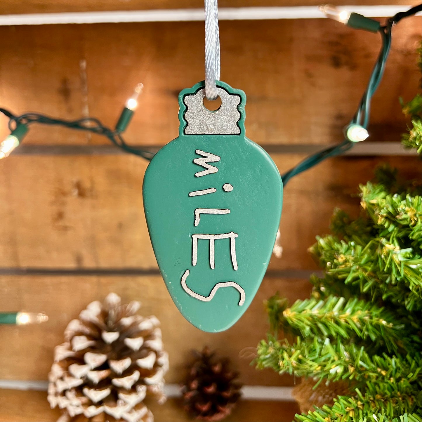 Personalized Kids Handwriting Lightbulb Ornament