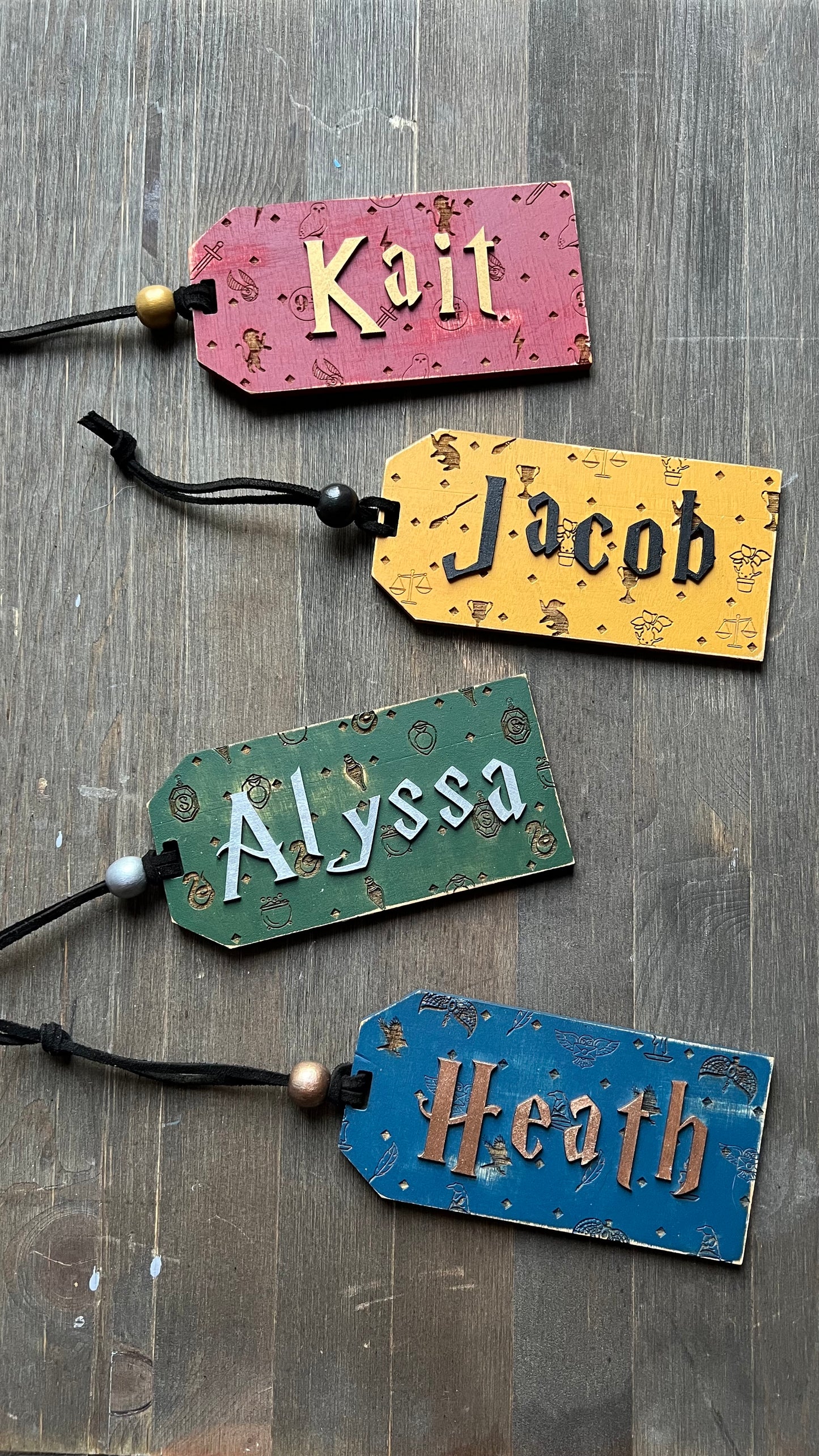 Harry Potter Hogwarts House Stocking Tag Ornaments