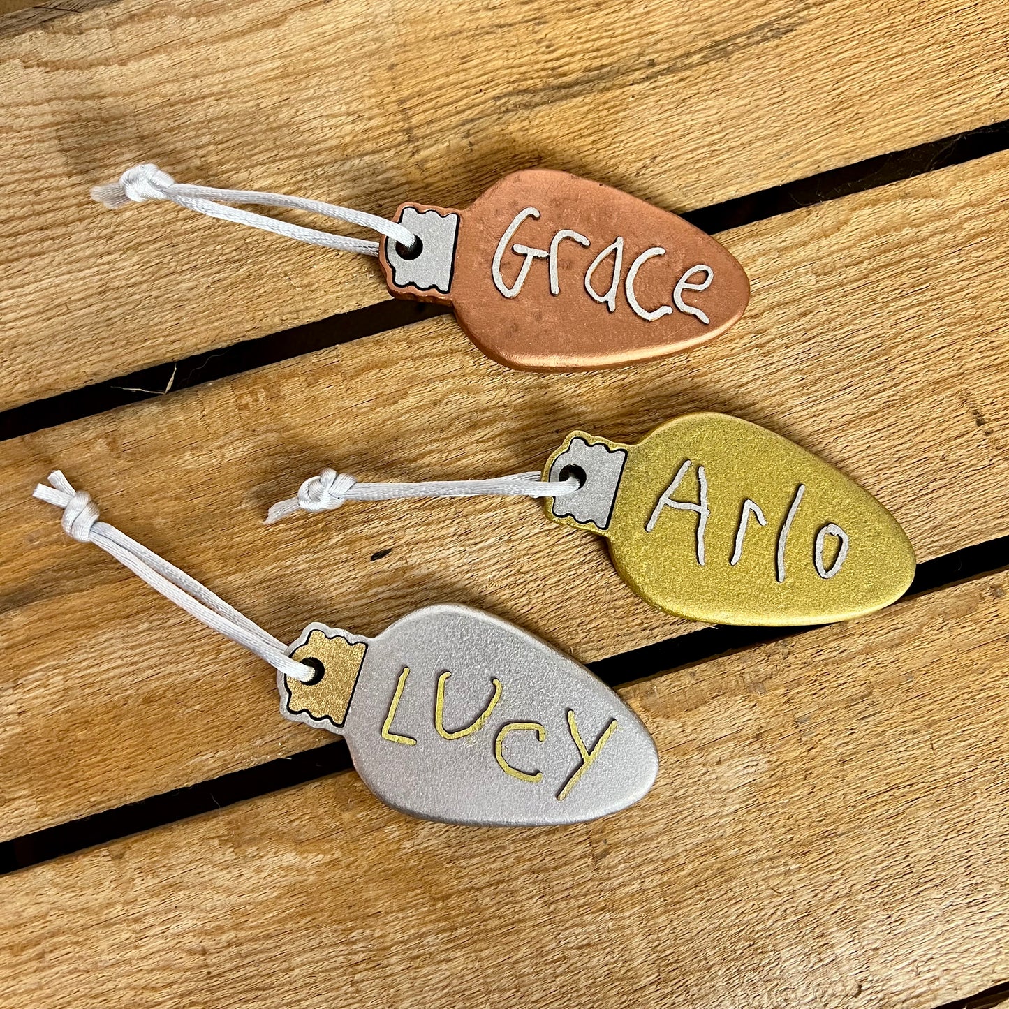 Personalized Kids Handwriting Lightbulb Ornament