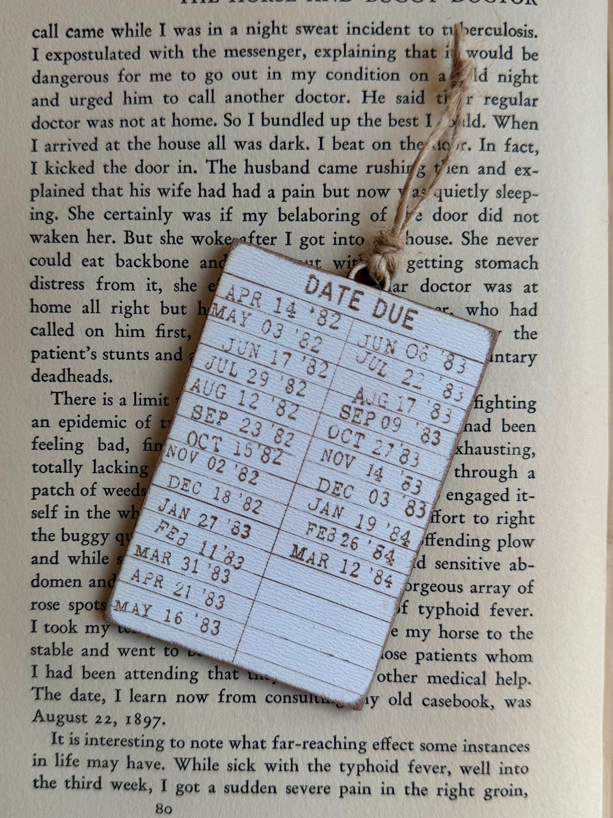 Vintage Due Date Card Christmas Ornament