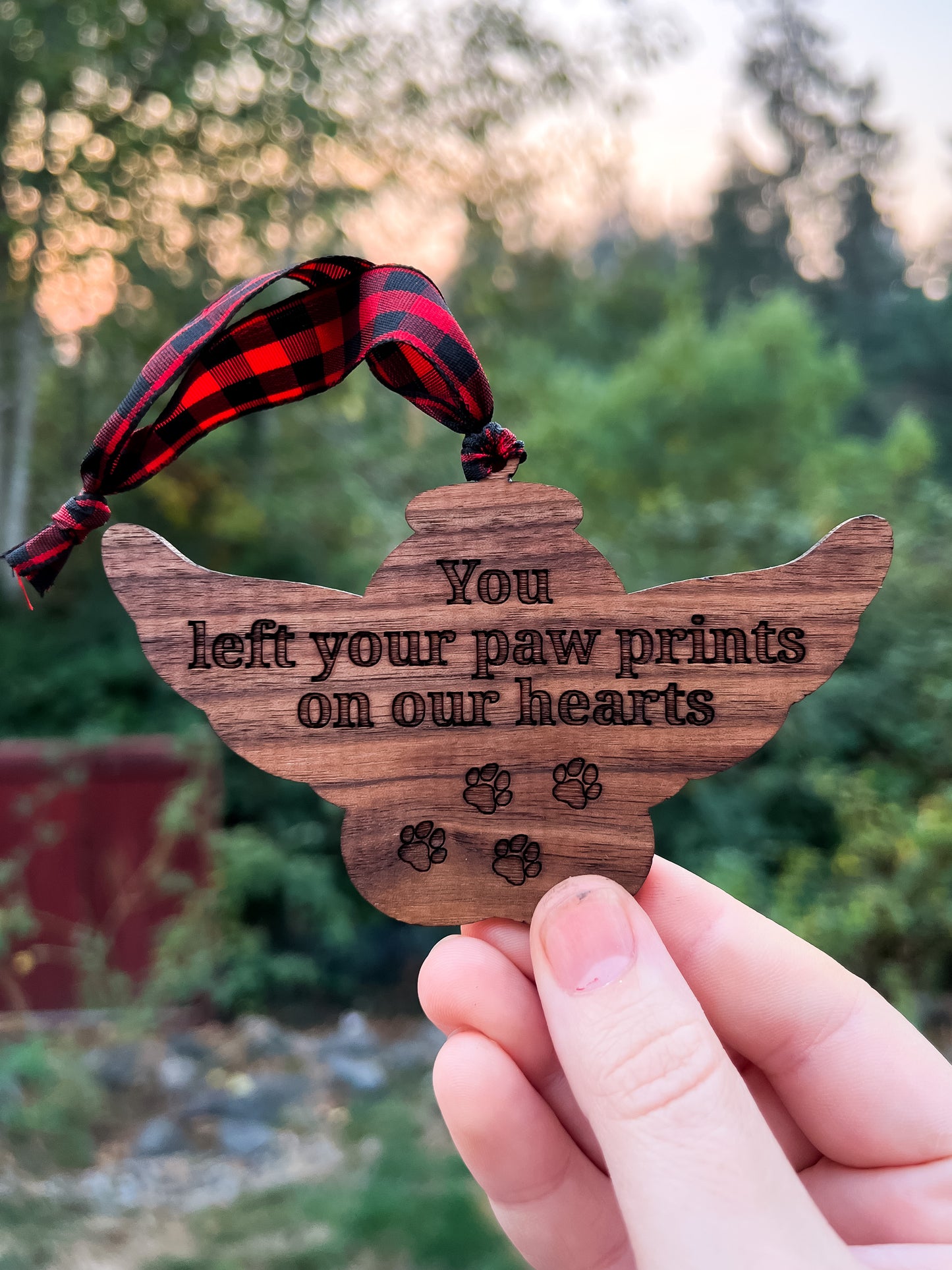 Custom Memorial Paw Print Ornament