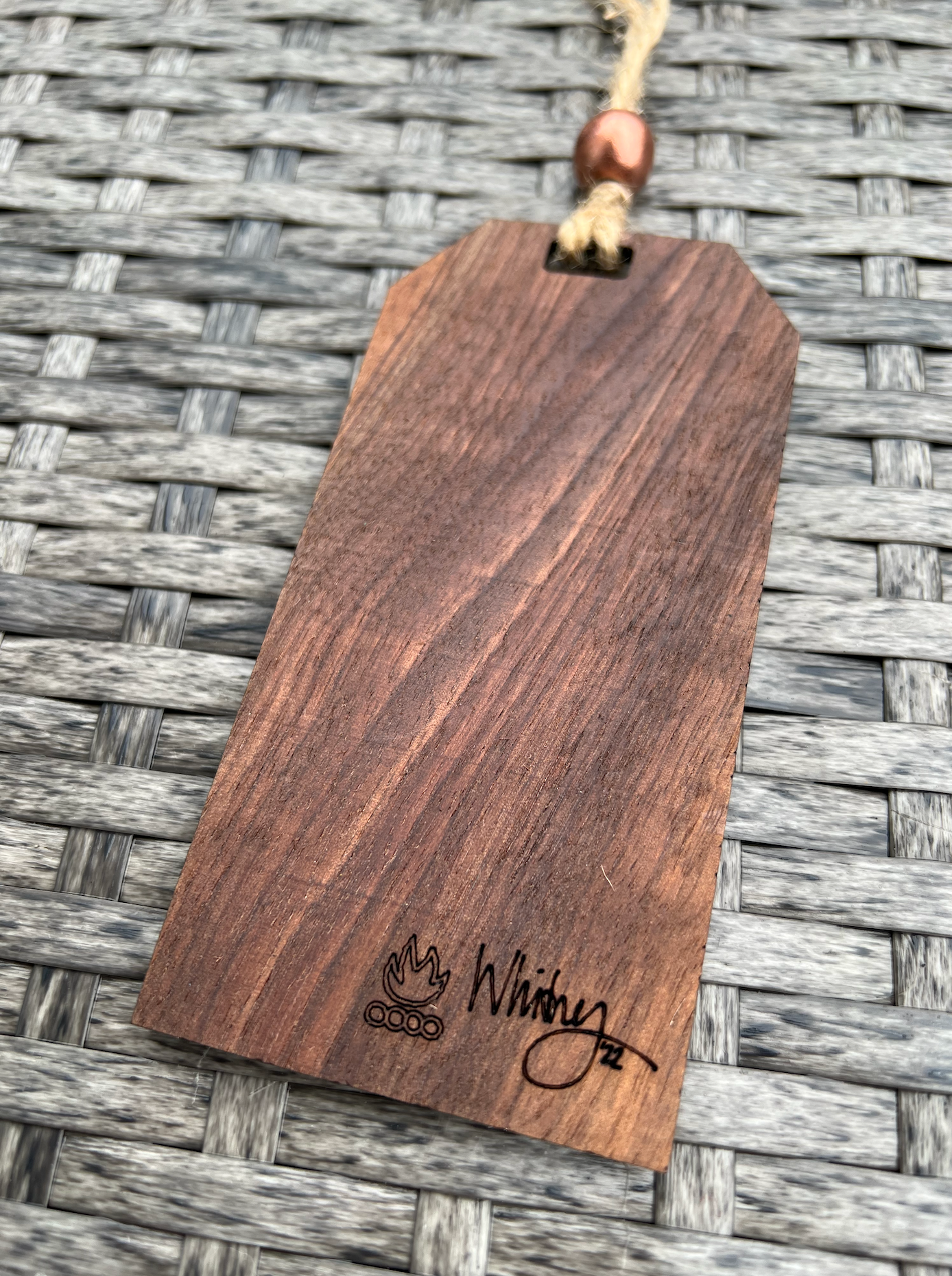 Rustic Walnut Personalized Stocking Tag Christmas Ornaments