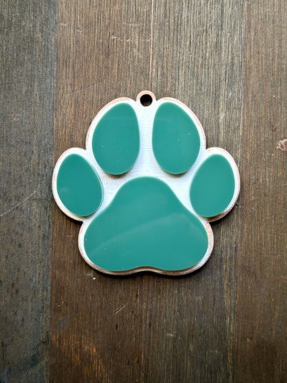 Acrylic Paw Print Ornament