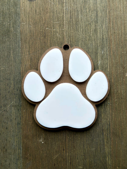 Acrylic Paw Print Ornament