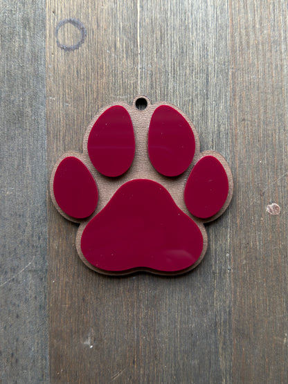 Acrylic Paw Print Ornament