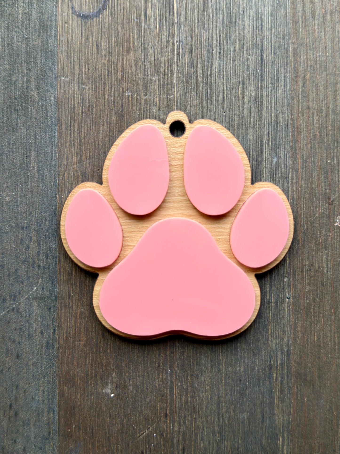Acrylic Paw Print Ornament