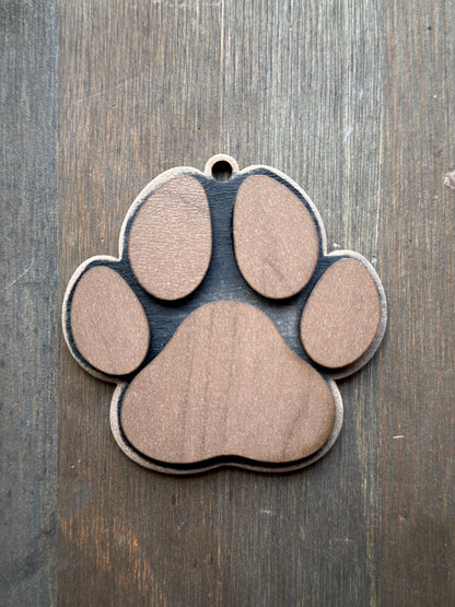 Acrylic Paw Print Ornament