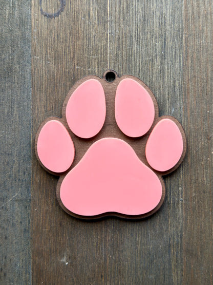 Acrylic Paw Print Ornament