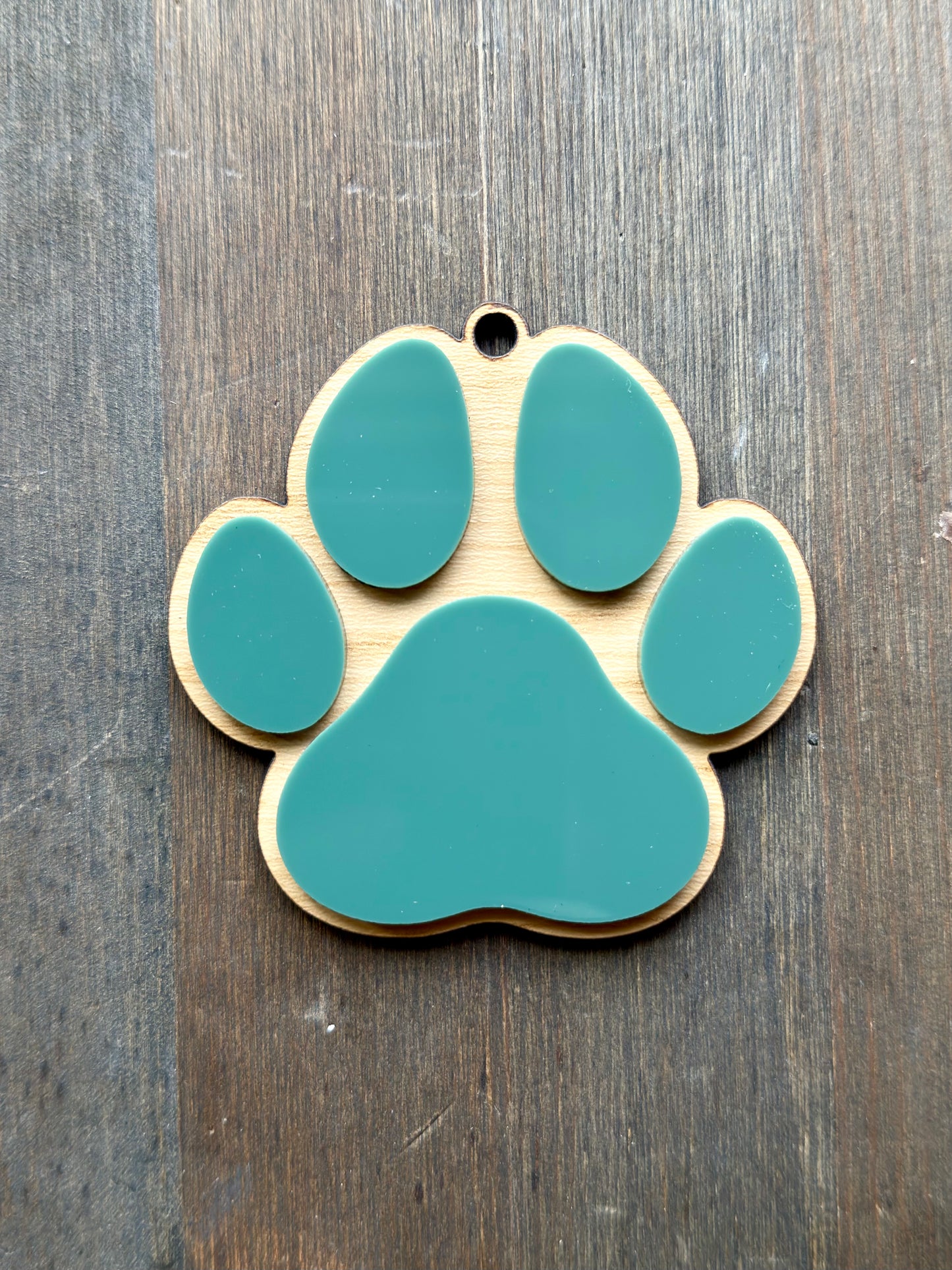 Acrylic Paw Print Ornament