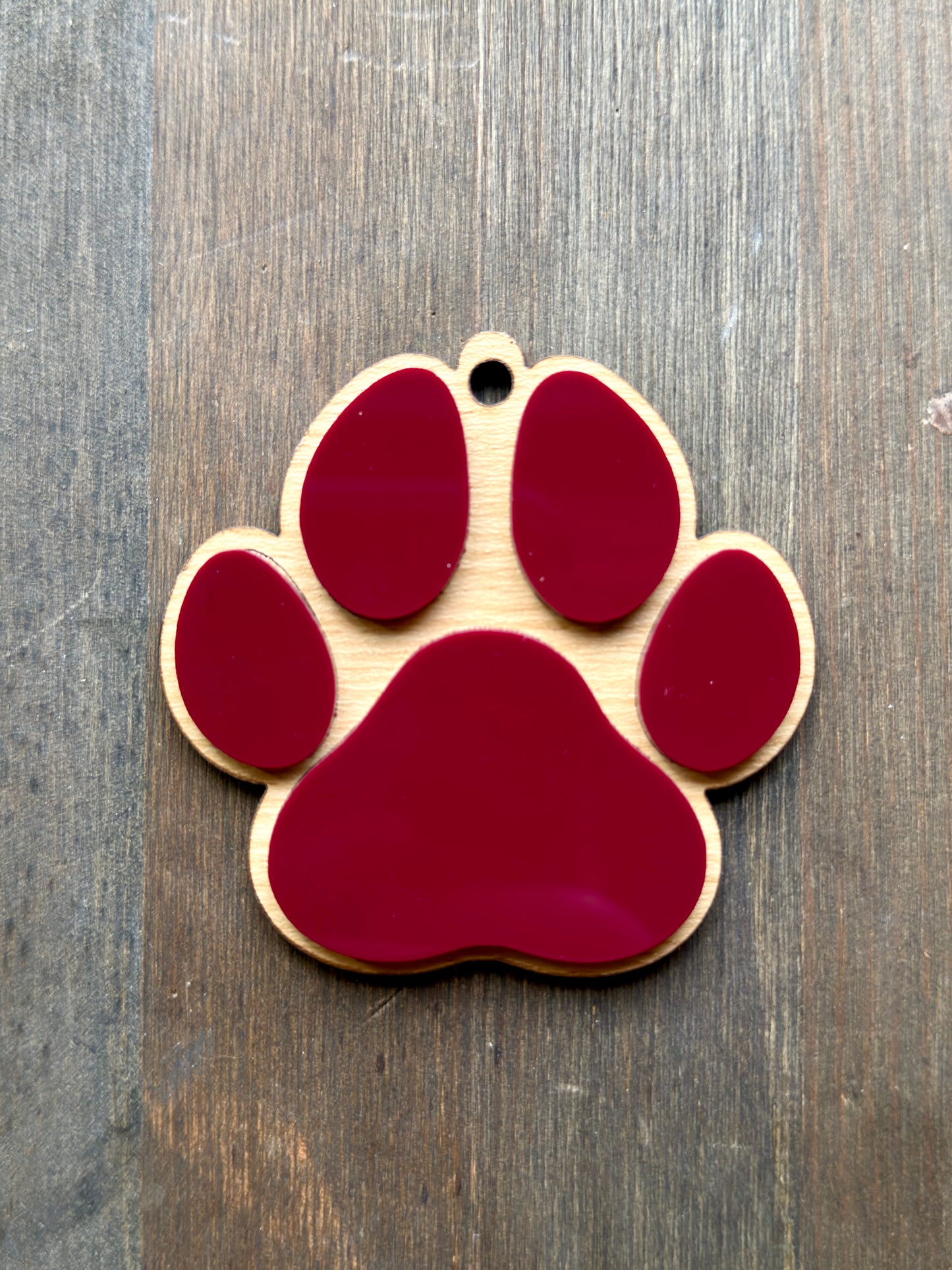 Acrylic Paw Print Ornament
