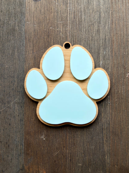 Acrylic Paw Print Ornament