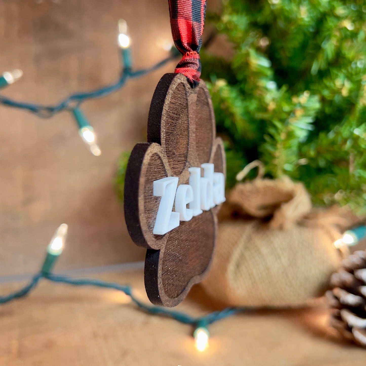 Custom Paw Print Christmas Ornament