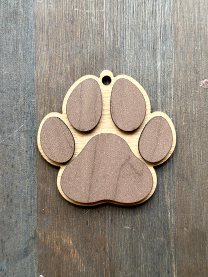 Acrylic Paw Print Ornament