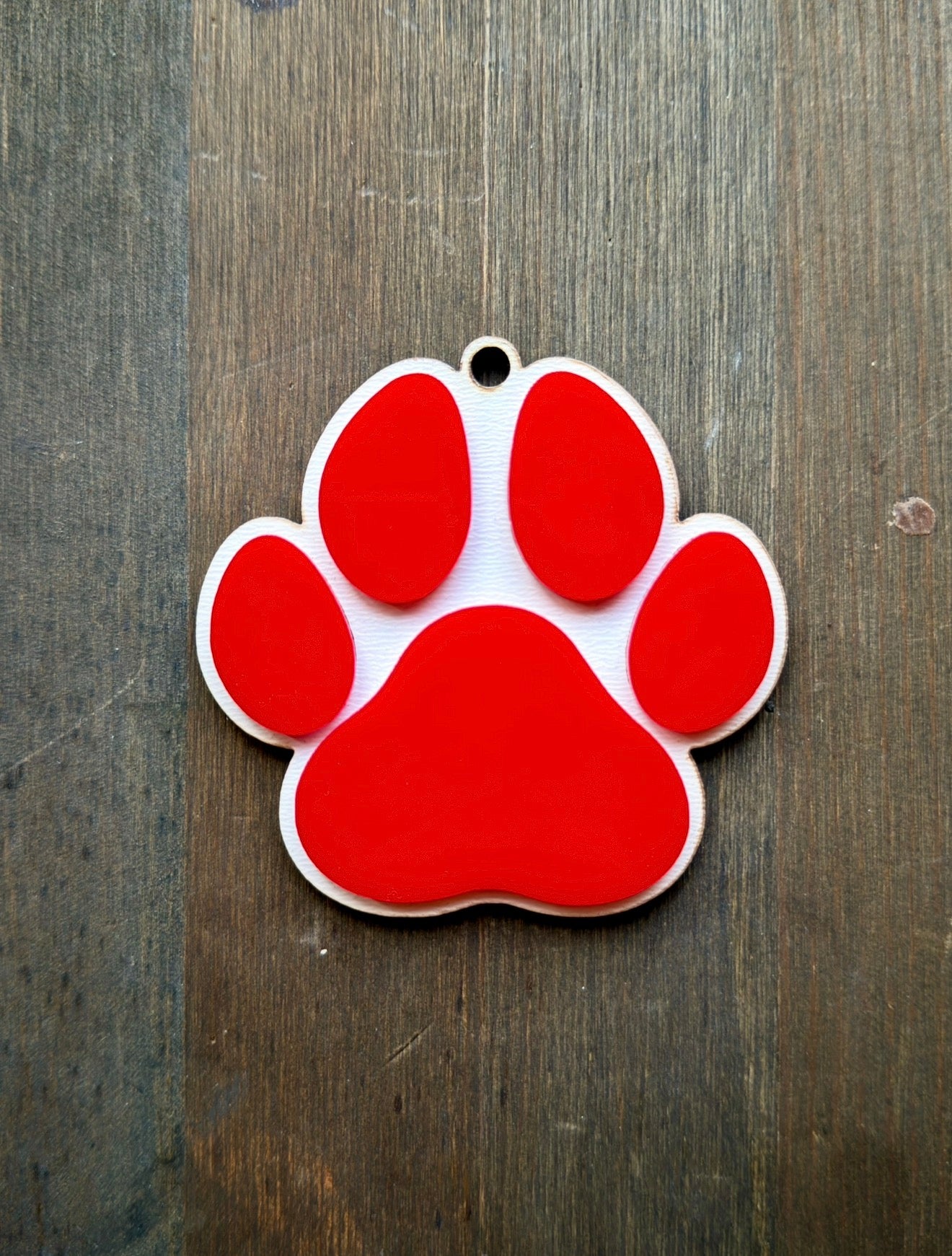 Acrylic Paw Print Ornament