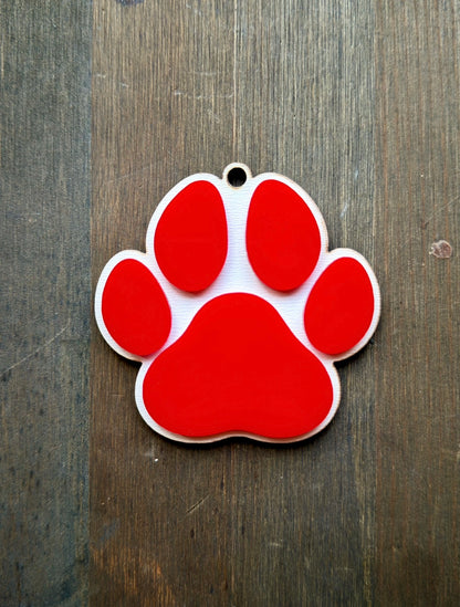 Acrylic Paw Print Ornament