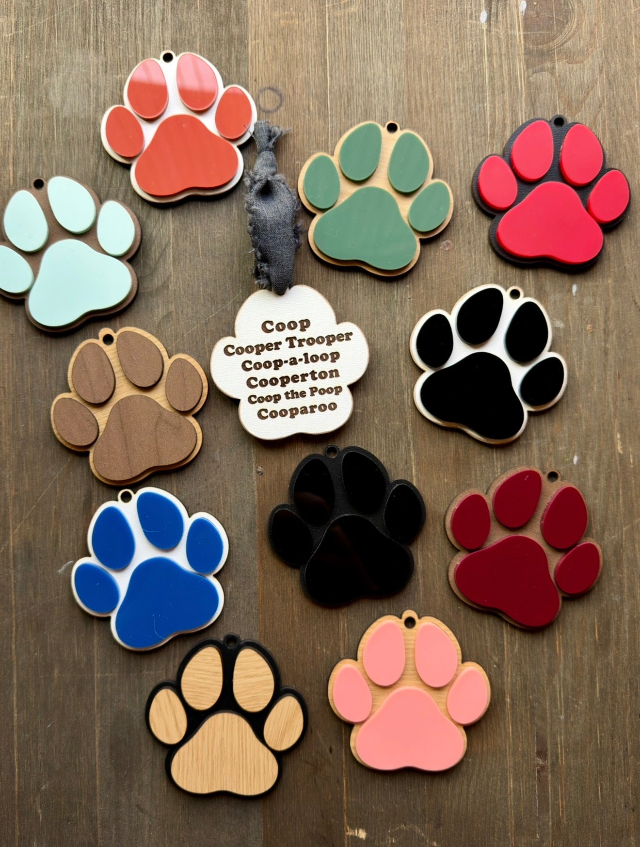 Acrylic Paw Print Ornament