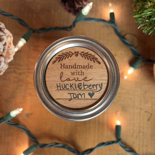 Handmade With Love Mason Jar Wood Sticker Labels