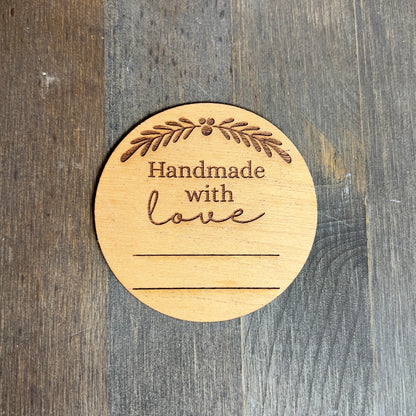 Handmade With Love Mason Jar Wood Sticker Labels