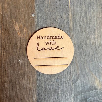 Handmade With Love Mason Jar Wood Sticker Labels