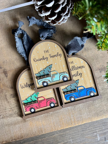 Custom Snow Globe & Truck Ornament