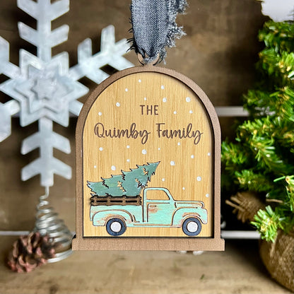 Custom Snow Globe & Truck Ornament