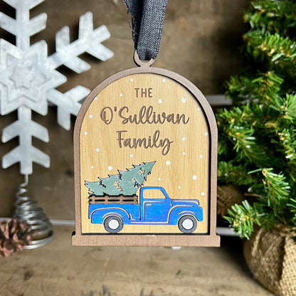 Custom Snow Globe & Truck Ornament