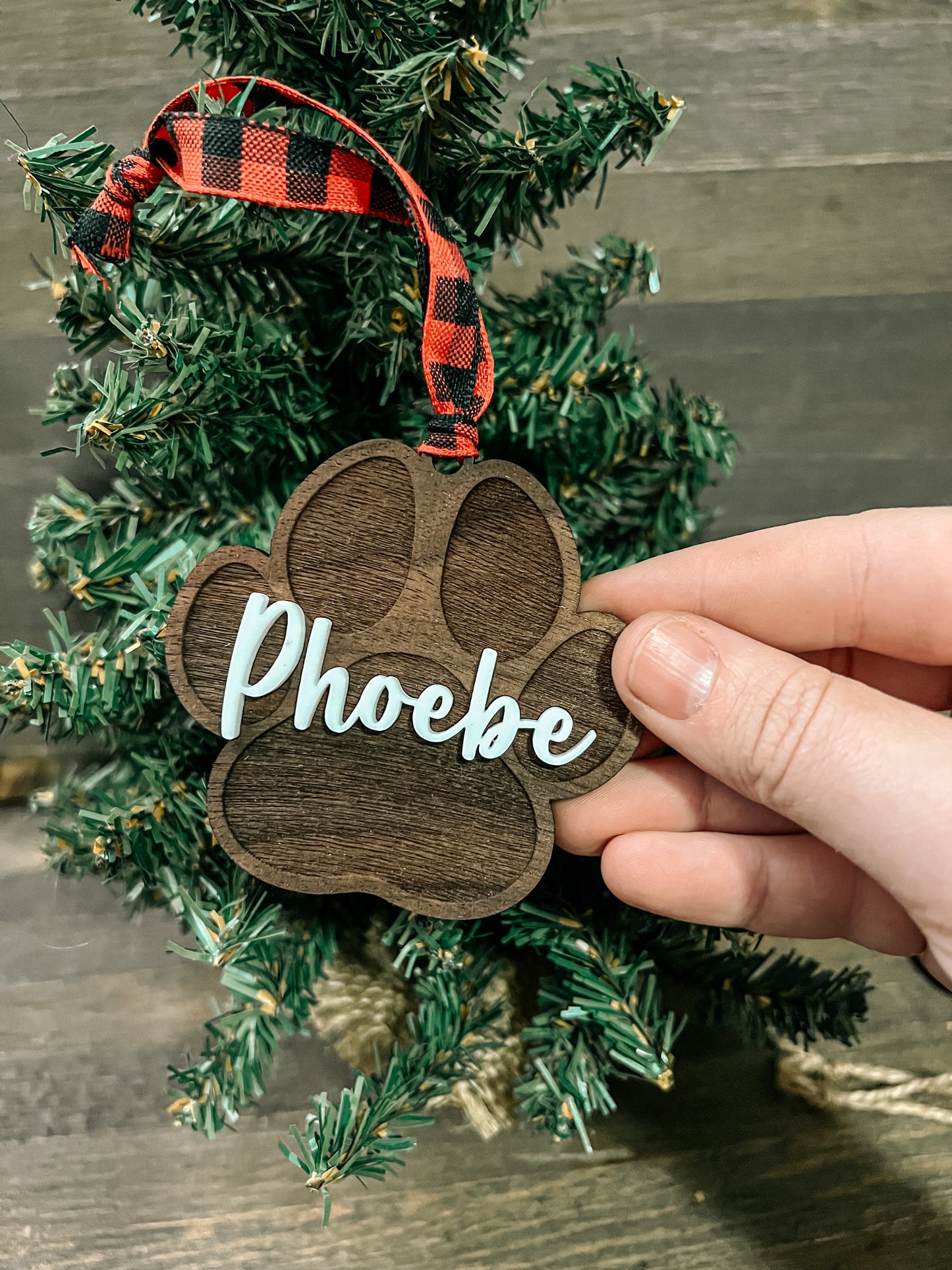 Custom Paw Print Christmas Ornament