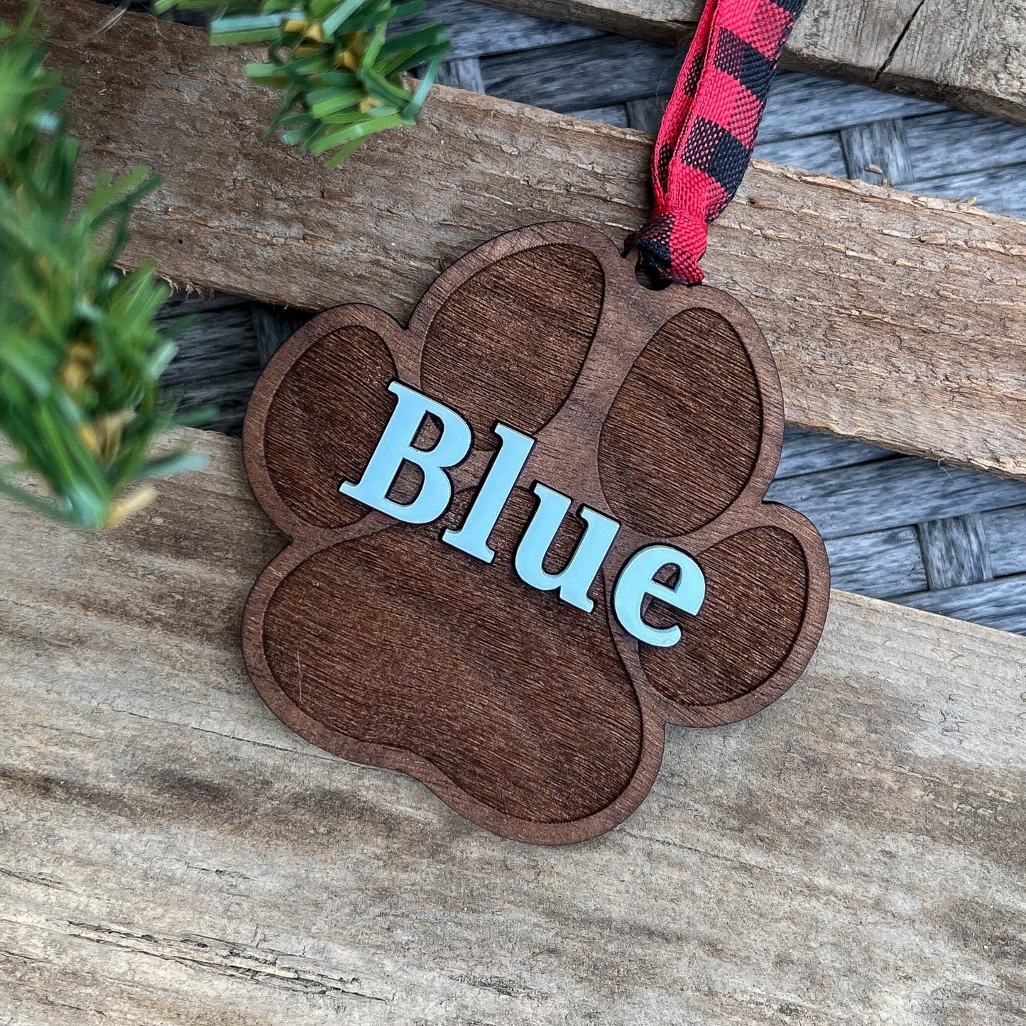 Custom Paw Print Christmas Ornament